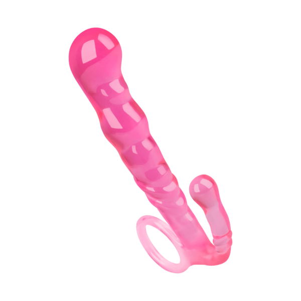 Schmaler Analdildo mit gewellter Struktur, 12 cm