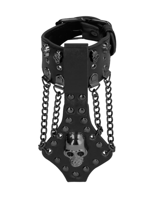 Ouch! Skulls and Bones Skull Bracelet with Chains: Armband