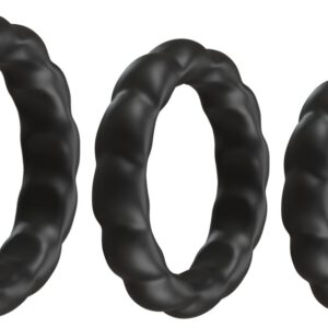 3-teiliges „Penisringe-Set“ mit Wellenstruktur