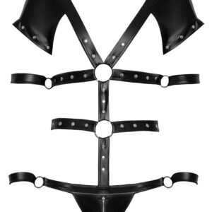 Body in Harness-Optik mit 4 abnehmbaren Fesseln