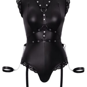 Body mit Strapsen, Harness und Handfesseln, alles abnehmbar