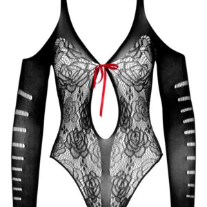 Body ouvert in Spitzenoptik, nahtlos gefertigt, vorne zum Öffnen