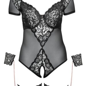 Body ouvert plus Oberschenkel-/Handfesseln