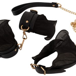 Bondage-Set, Handfesseln plus Halsfessel mit Leine