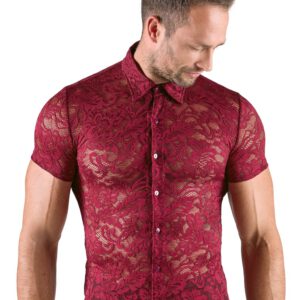 Hemd aus dunkelroter Spitze