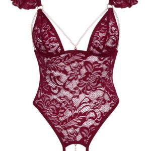 Ouvert-Body aus weicher Stretchspitze