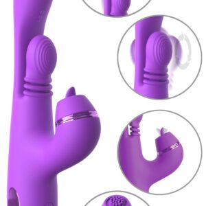 Rabbitvibrator „IntiMotion Pulse Pro“ inklusive 3 Klitoris-Aufsätze