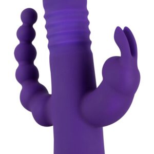 Stoßvibrator „Thrusting Pearl Triple Vibrator“ mit Klitoris- und Analvibrator