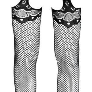 Strapsstring ouvert mit angewebten Strümpfen, in Netz- und Spitzenoptik