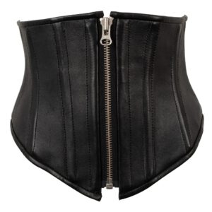 Taillenmieder aus Lammnappa-Leder, mit Schnürung und Reißverschluss