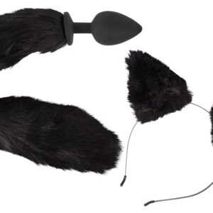 Analplug mit Katzenschwanz plus Haarreif mit Katzenohren