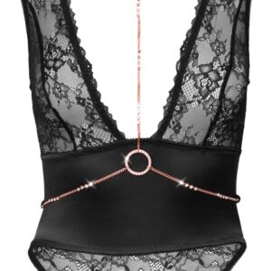 Body ouvert mit Halsband und Strassketten, alles abnehmbar