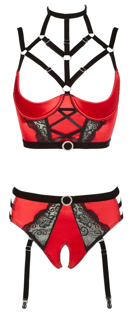 Bustier mit Bügel-Hebe plus Taillenslip ouvert