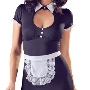 Dienstmädchen-Kleid mit Strapsen und Schürze zum Binden