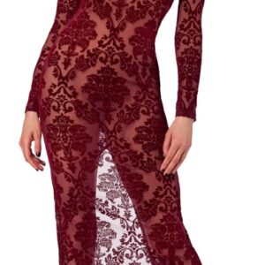Kleid „Kink Royal“ mit Samtflockprint-Ornamenten