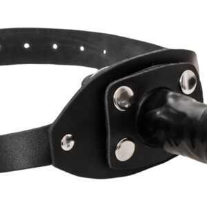 Knebel aus Latex mit Außen-Dildo