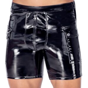 Lack-Shorts mit Klappentaschen