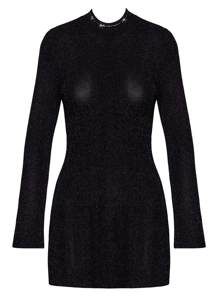 Minikleid in Glitzer-Transparenz