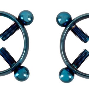 Nippelklemmen „Nipple Jewellery Blue Moon“, 6 g pro Stück, jeweils 4 Justierschrauben