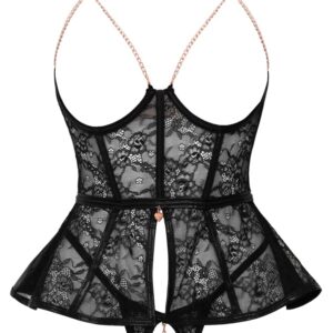 Ouvert-Set aus Spitze mit Wetlook-Details