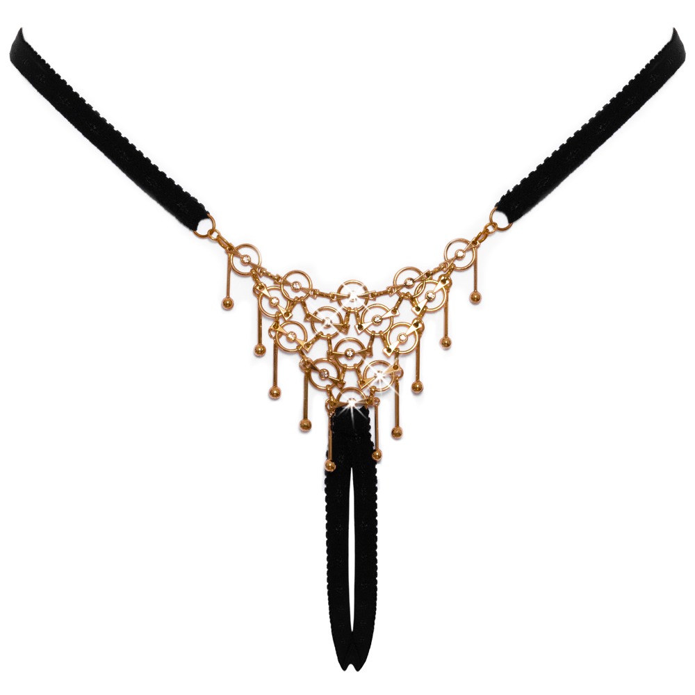 Ouvert-String mit aufwendigem Schmuck