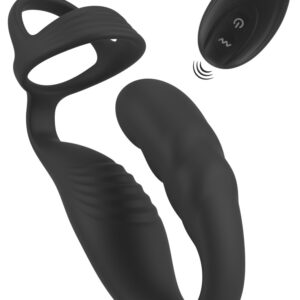 Prostata-Vibrator mit Perineum-Vibrator und Penis-/Hodenring