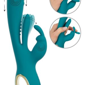 Rabbitvibrator mit Stoßfunktion und G-Punkt-Zunge