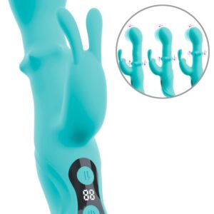 Rabbitvibrator „ORIVEN“ mit Klopf-Impulsen & Slide Massagering