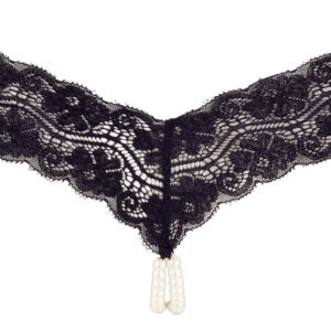 String mit Perlenkette im Schritt